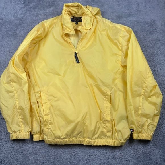 Tommy Hilfiger Other - Tommy‎ Hilfiger Golf Windbreaker Anorak Mens XL Yellow Y2K Quarter Zip Hooded
